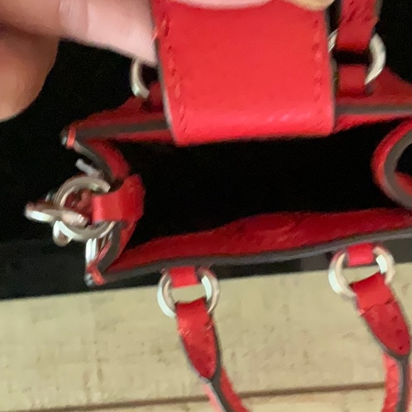 Coach Vibrant Red Mini Bag Charm - Picture 7 of 9